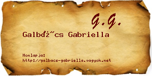 Galbács Gabriella névjegykártya